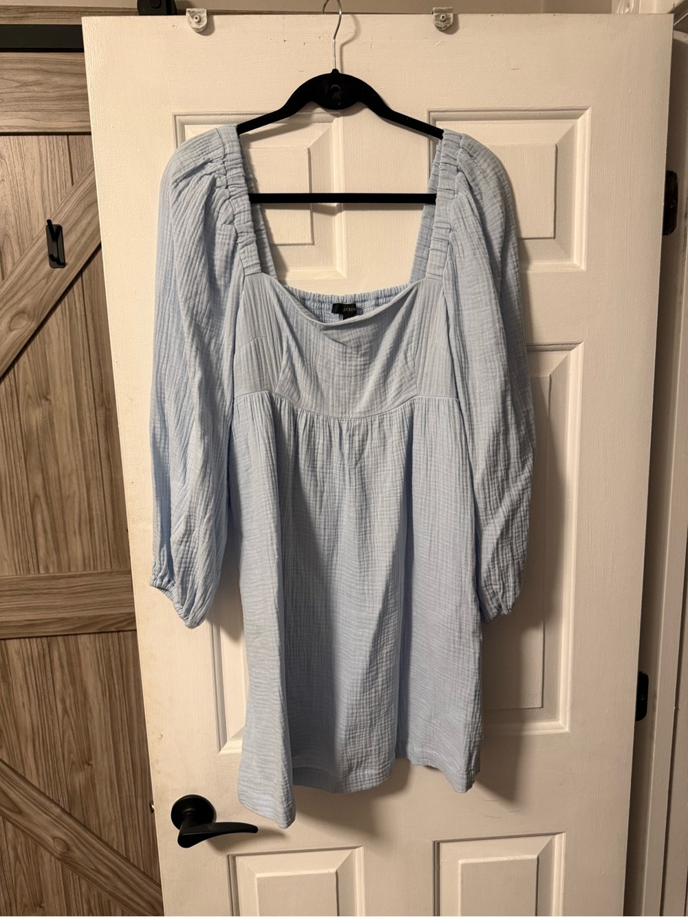 J Crew Light Blue Gauze Peasant Dress